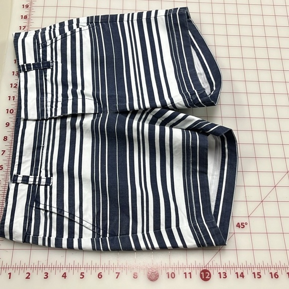 CASLON Navy/White Cotton 4 Pocket Nautical Stripe Beachy Picnic Preppy Shorts 0 - Picture 14 of 14